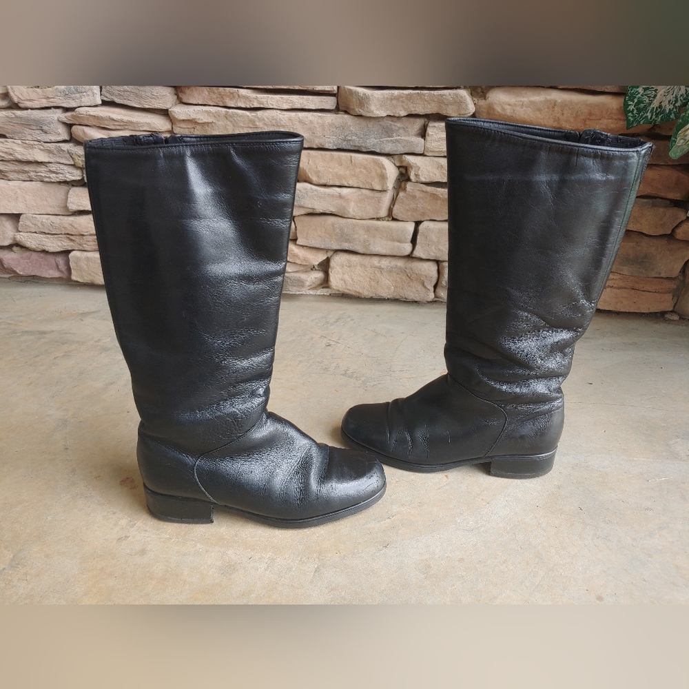 Santana Canada Black Leather Waterproof Knee Riding Boots - Picture 11 of 14